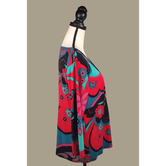 Bisou Bisou Red Floral Catherine Print Babydoll Top Size XL NWT - Picture 4 of 10